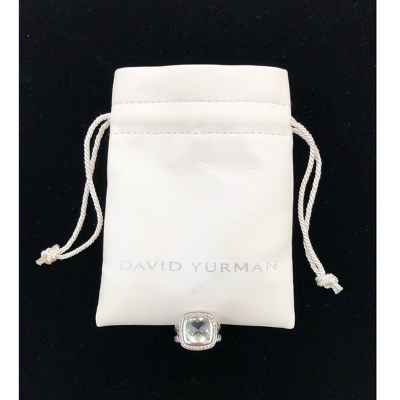 David Yurman Albion Ring with Prasiolite and Pave Diamonds - Picture 4 of 14